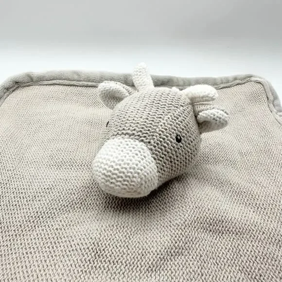 Peacock Alley Light Grey Fleece Giraffe Lovey Security Baby Blanket Soft Plush - Picture 2 of 10